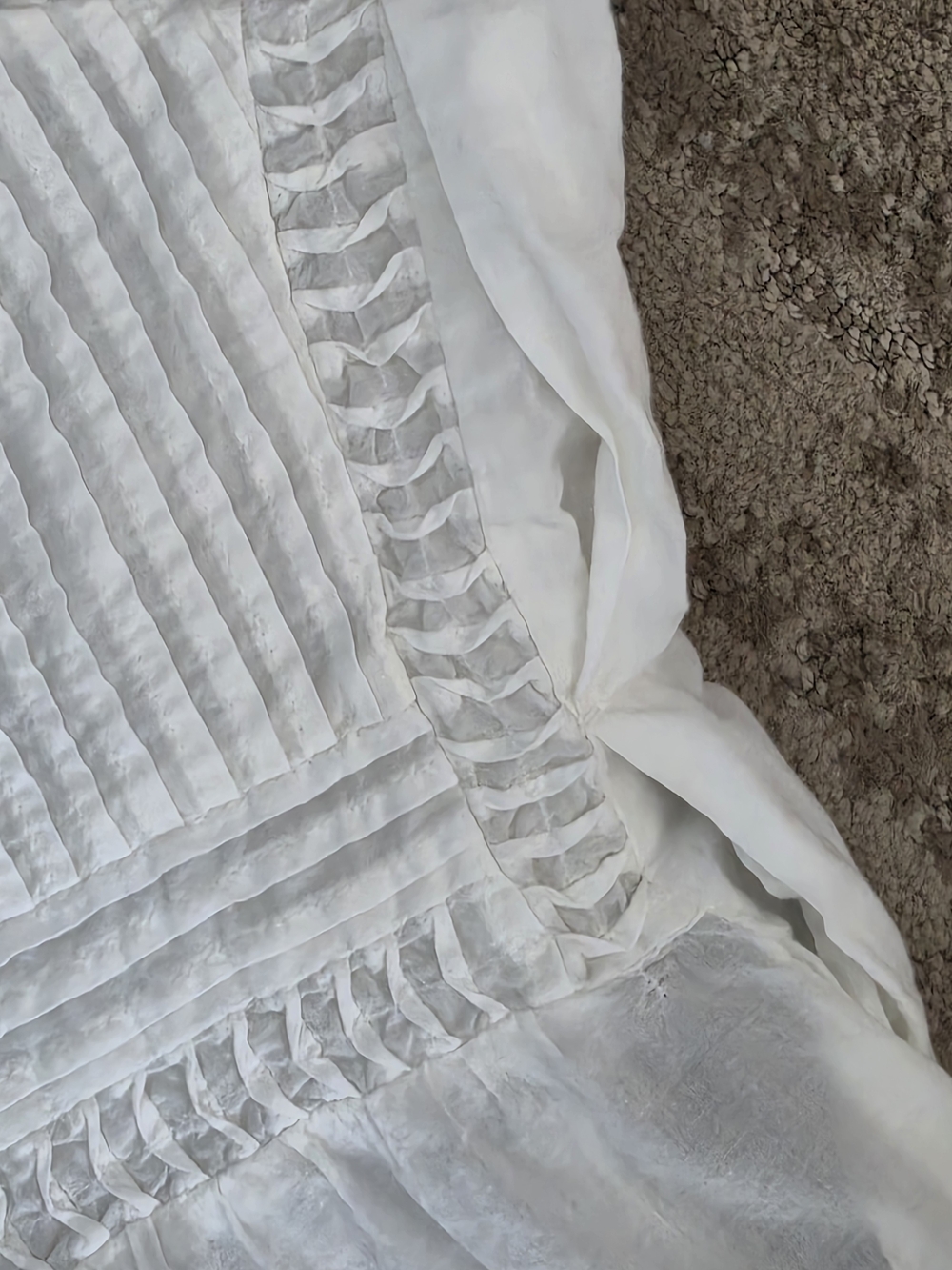 Universal Thread White Pintuck & Lace Button-Front Blouse - Picture 3 of 5
